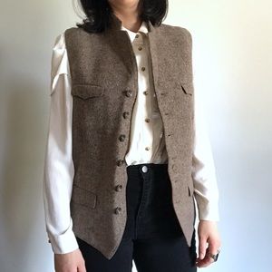 Rag and bone brown tweed vest 40